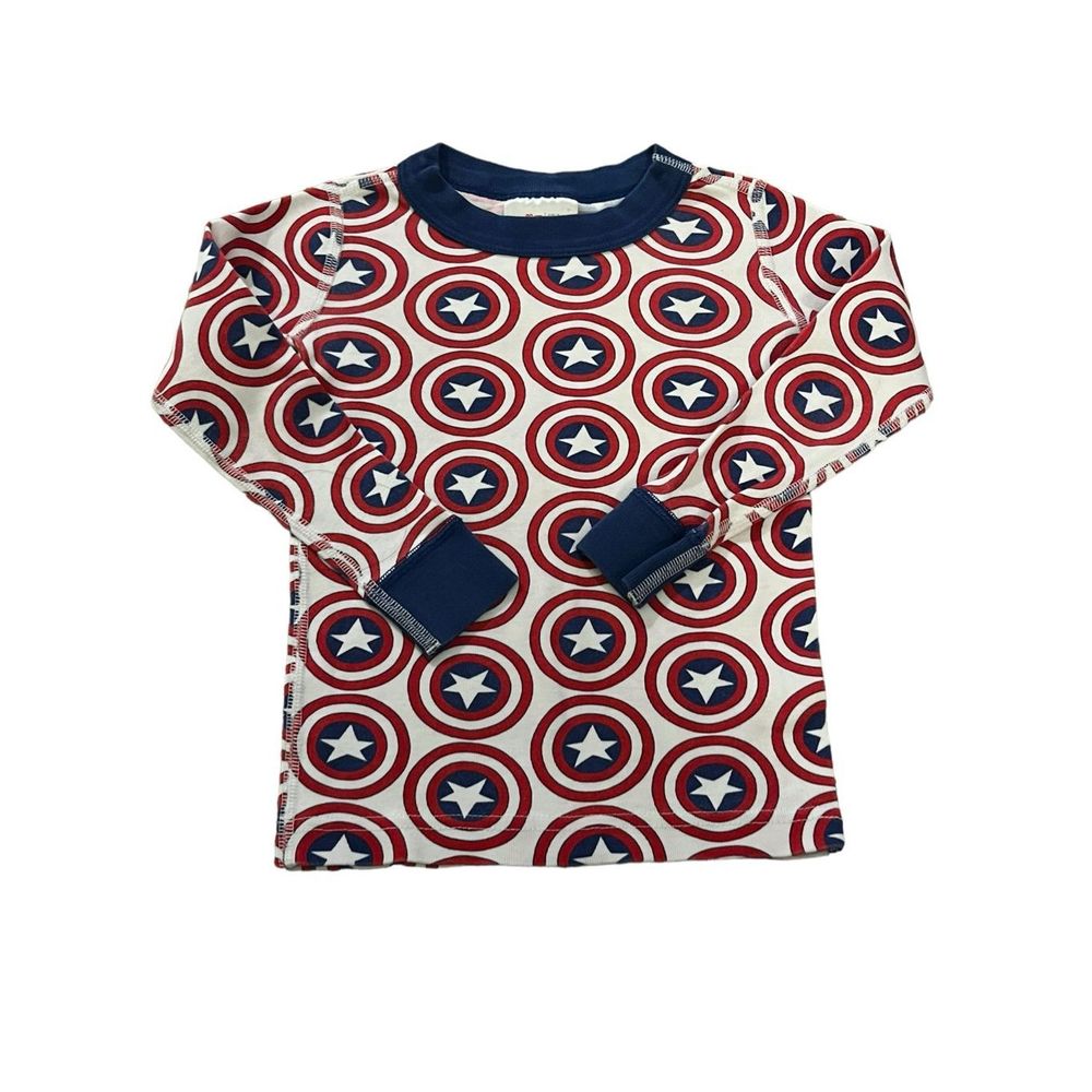 Hanna Andersson Captain America LongJohn Pajama Top - Size 3 EUC